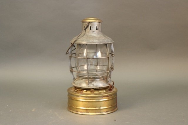 Steel Ship Lamp with Brass Tank (1 of 3)