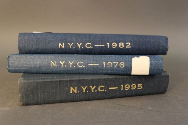 Set of 3 NYYC Yearbooks: Set of 3 New York Yacht Club yearbooks from 1982, 1976 and 1995. *This lot is part of a maritime antique auction of ship models, nautical relics, marine paintings, boat parts, yachting collectibles, s