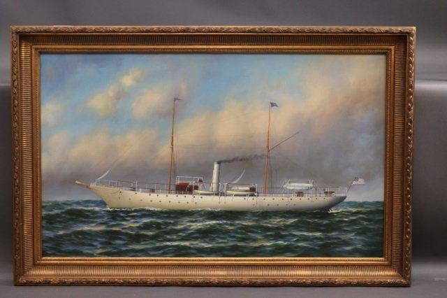 Oil Painting of Steam Yacht "Columbia" (1 of 4)