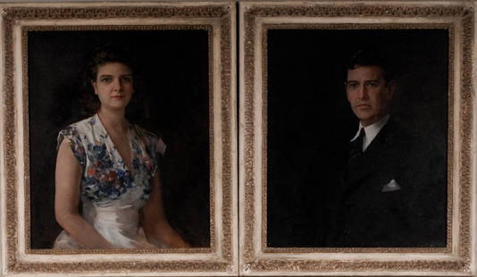South Carolina Portraits by Henry R. Rittenberg: Portraits of John Wilkins Norwood, Jr., and his wife, Margaret Dial Norwood; Greenville, South Carolina; oil on canvas by Henry R. Rittenberg (1879-1969)-----John Wilkins Norwood, Jr., was the son of