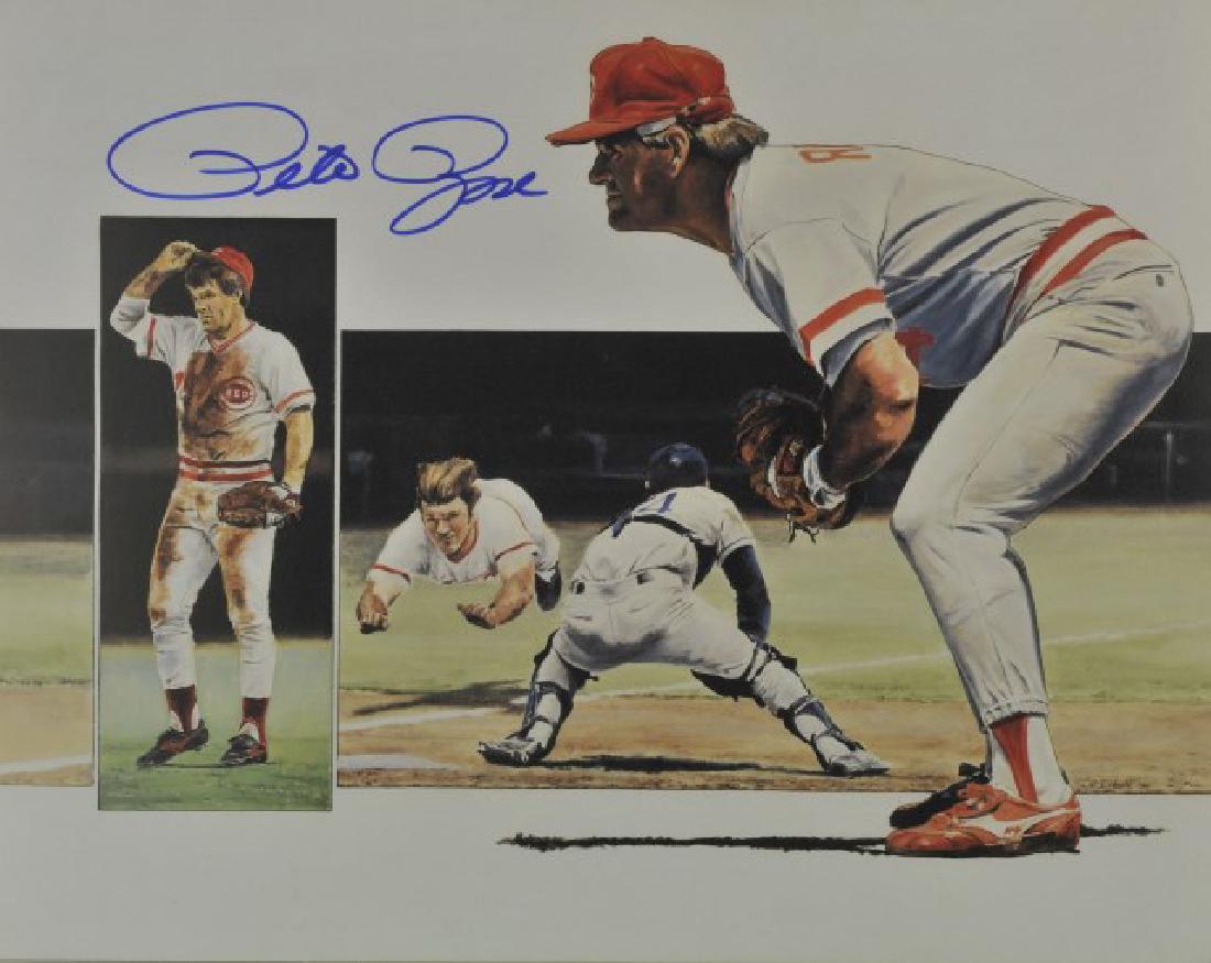 Signed Pete Rose Photo w/ Article (1 of 4)