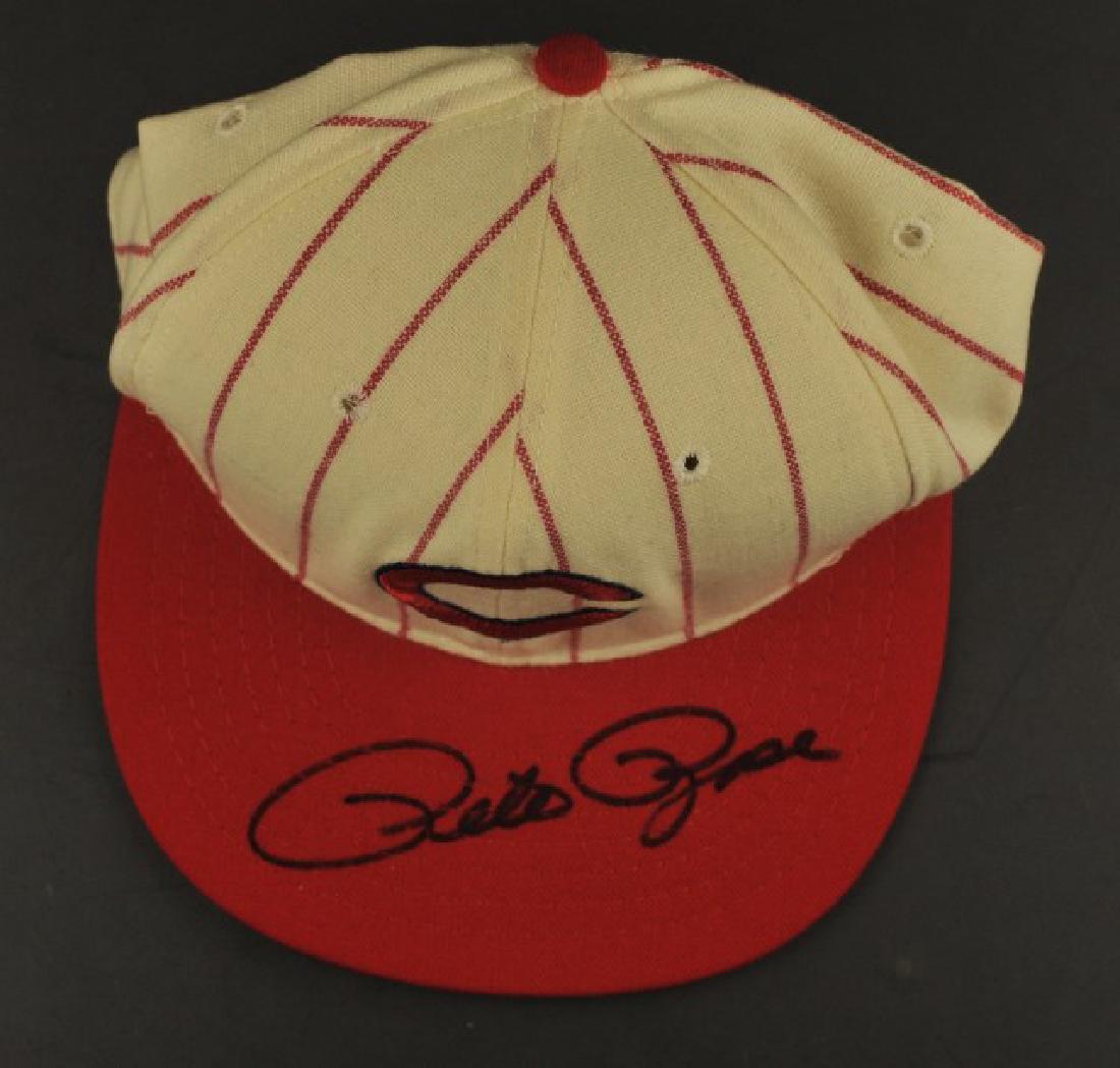 Signed Pete Rose Cincinnati Hat (1 of 4)