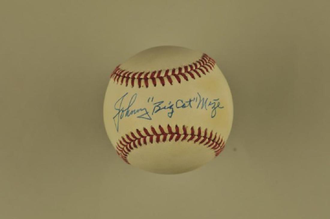 Signed Johnny "Big Cat" Mize Baseball (1 of 2)