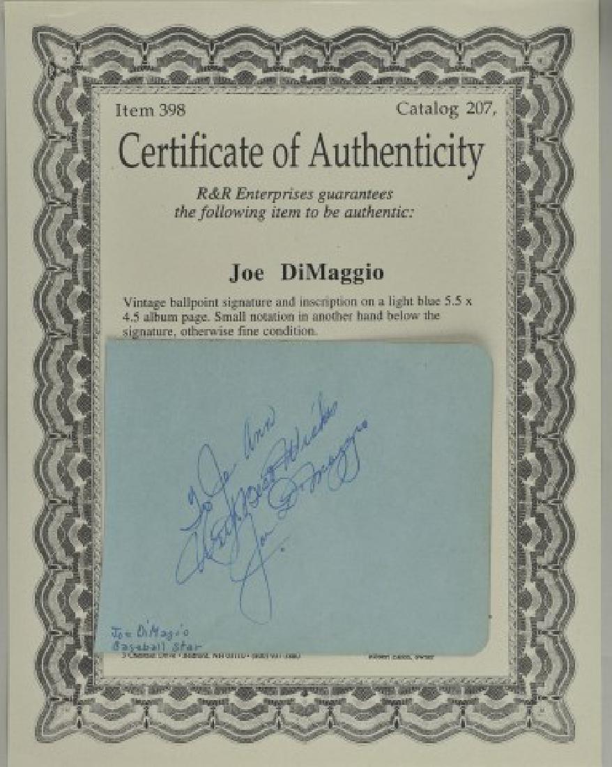 Joe Dimaggio Signature w/ COA & Photo (1 of 4)