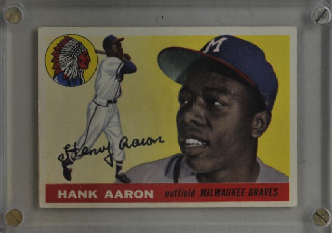 1955 Hank Aaron Topps #47 Baseball Card: 1955 Hank Aaron Topps #47 Baseball Card