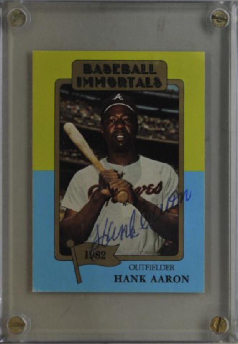 Signed Hank Aaron Baseball Immortals Card (1 of 2)