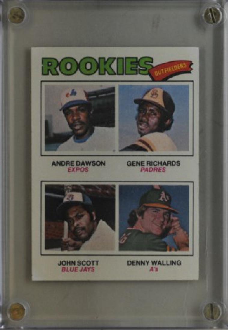 Dawson, Richards, Scott, Walling Topps Card: Andre Dawson, Gene Richards, John Scott, Denny Walling Rookies Outfielders Topps Baseball Card