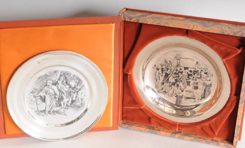 Two Sterling Silver Limited Edition Plates
