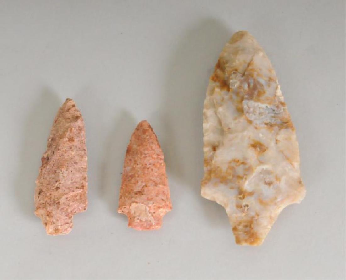 Newnan and Two Stemmed Points: All Coastal Plain Chert, found in South Carolina; largest 4"L