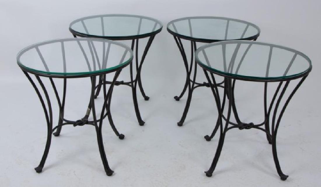 Set Of 4 Wrought Iron Glass Top Tables May 18 2019 Ivy