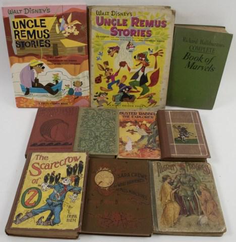 Lot of Early Children's Books: 1. First edition "Sara Crewe or What Happened at Miss Minchin's", Frances Hodgson Burnett; New York: Charles Scribner's Sons, 1888; good condition with minor signs of age and wear---2. First edition "