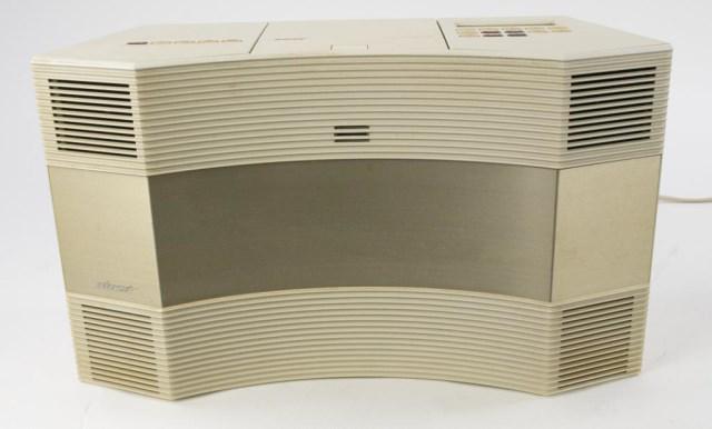 Bose Acoustic Wave Music System: Model CD-3000, with remote, cream color; in good working condition at time of cataloguing but not guaranteed (Ref. 294-1)