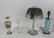 Two Lamps, Mercury Glass Vase, Toy Glass Epergne