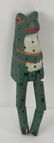 7 Pottery, Wood, Metal Frog Figures - 5