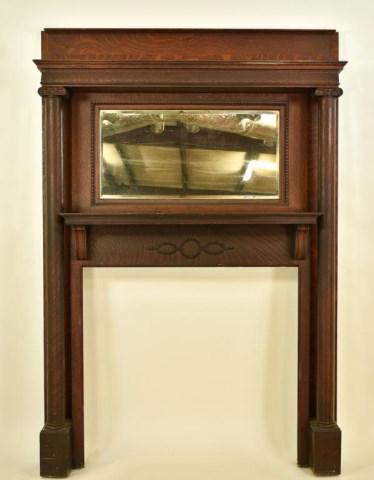 Early 1900s Quartersawn Oak Full Mantel (1 of 9)