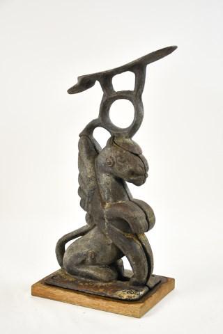 Early Cast Iron Winged Griffin Shoe Shine Stand (1 of 6)