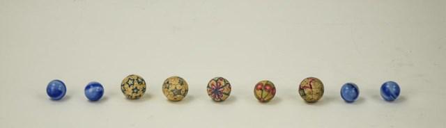 5 Unusual Antique Clay Marbles, 4 Glass (1 of 10)