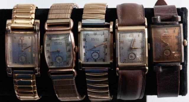 Lot of 5 Gruen 10kt Gold Filled Wrist Watches (1 of 3)