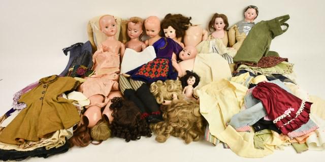 Lot of Doll Parts, Wigs & Doll Clothes (1 of 16)