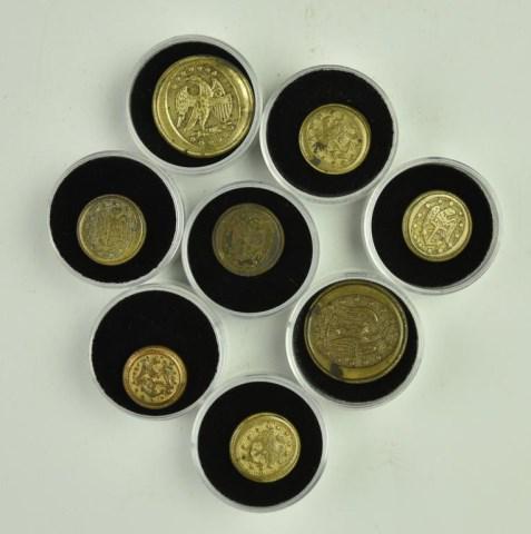 Eight 19th C. U.S. Buttons--Navy & Militia (1 of 2)