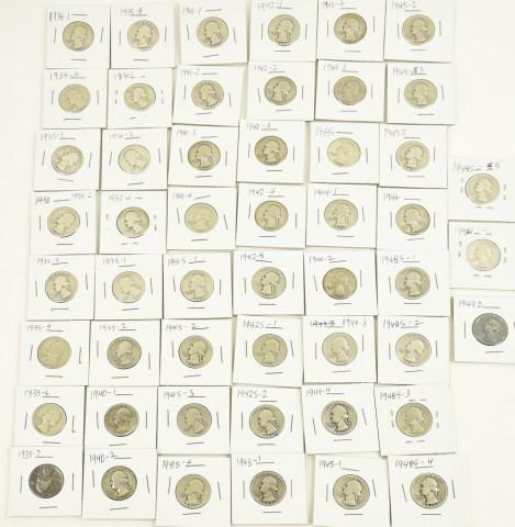 (51) 90% Silver Washington Quarters, 1934-1949 (1 of 6)