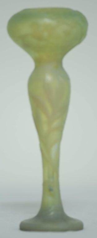 Daum Nancy Bud Vase Daum Nancy bud vase; floral desi: Daum Nancy Bud Vase Daum Nancy bud vase; floral design; exceptional opalescent and vasiform body; signed Daum Nancy; 6"H