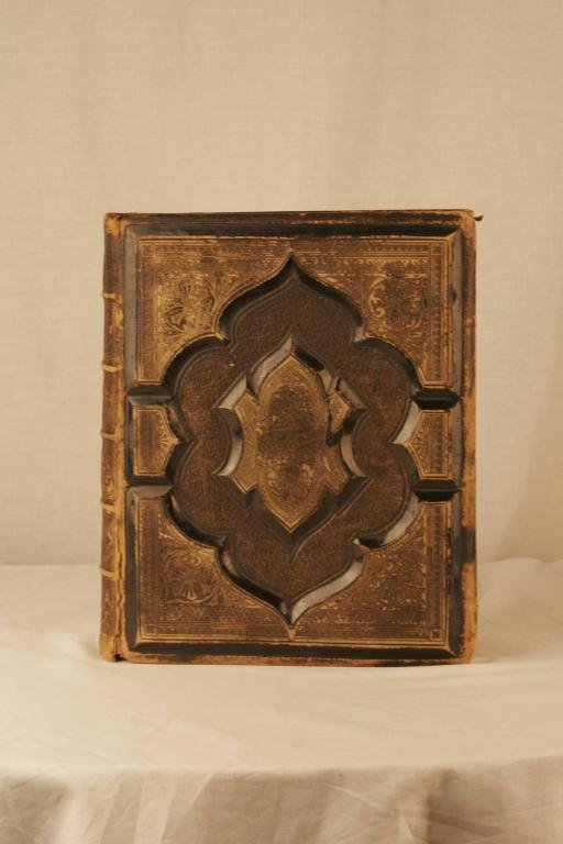 1878 Leather Bound Gilt Embossed Bible Illustrated 