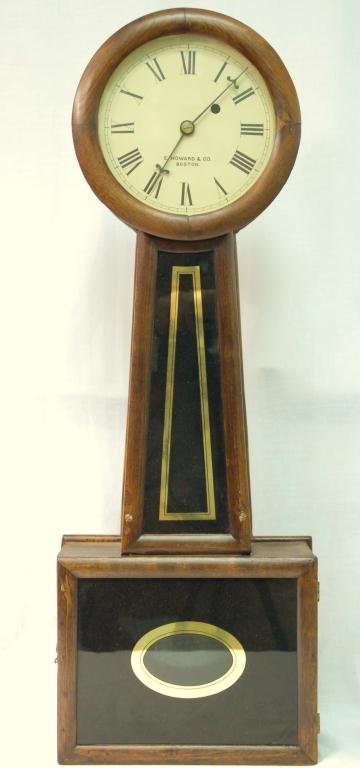 E. Howard & Company Banjo Clock #5 19th Century E. : E. Howard & Company Banjo Clock #5 19th Century E. Howard & Company, Boston, banjo clock, #5; 8-day, time only, weight driven; mahogany case with eglomise decoration