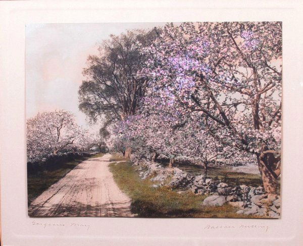 Two Framed Wallace Nutting Prints Two framed Walla: Two Framed Wallace Nutting Prints Two framed Wallace Nutting prints, "Gorgeous May" and "Many Happy Autumns", frame 24 5/8"W, 20 5/8"H