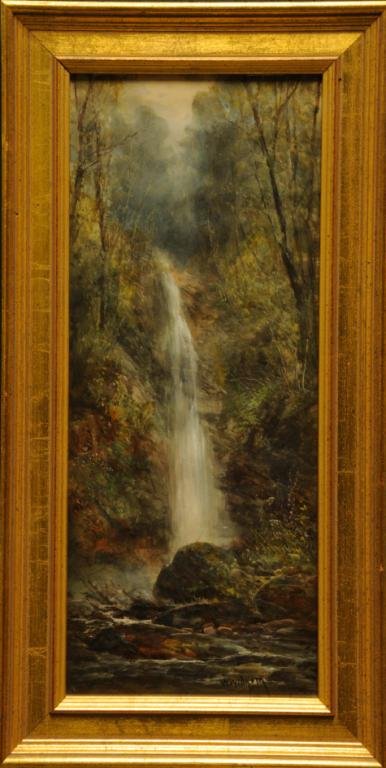Wm. Widgery (British 1822-1893) Watercolor Woodland