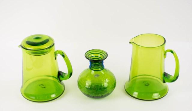 3 Pcs. Blenko Green Art Glass (1 of 1)