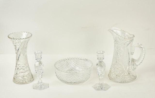 5 Pcs. Cut Glass, American Brilliant & Other (1 of 9)