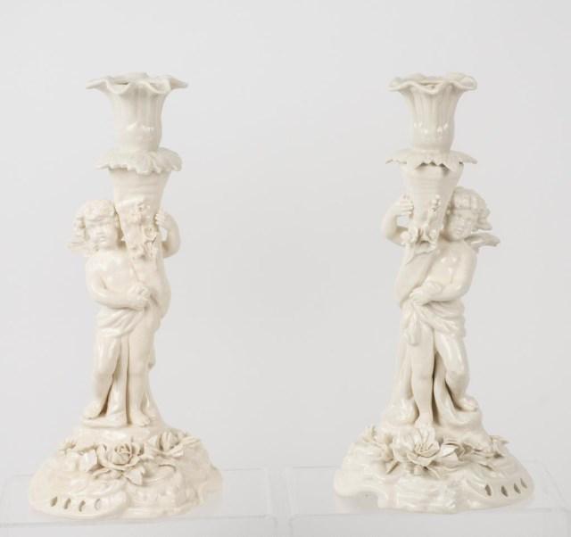 Pr. Von Schierholz Figural Porcelain Candlesticks (1 of 8)