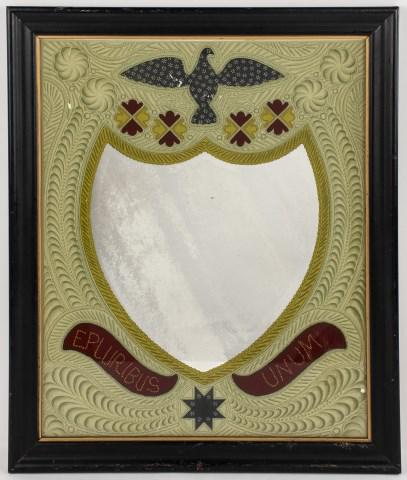 Reverse Painted Folk Art Style Mirror (1 of 3)