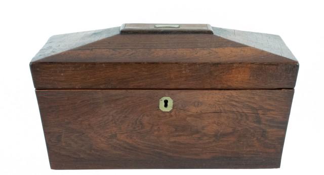 19th C. English Regency Rosewood Tea Caddy (1 of 7)