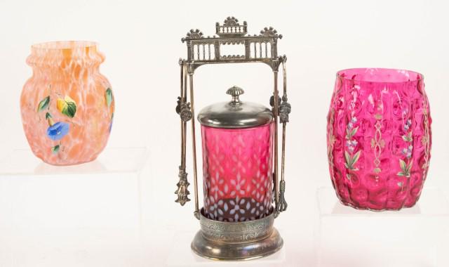 Christmas Snowflake, Spatter Glass, Enameled Jars (1 of 11)