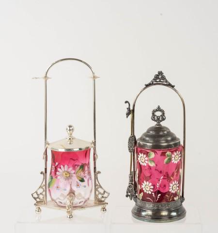 Cranberry & Rubina Enameled Pickle Castors (1 of 7)