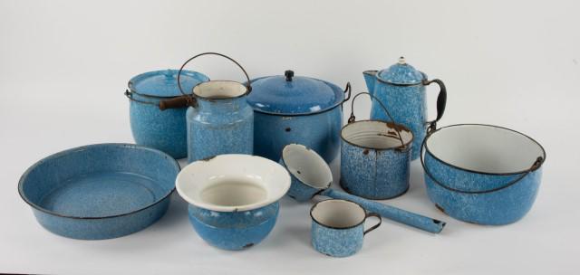 10 Pcs. Blue and White Graniteware (1 of 7)