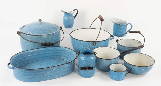 10 Pcs. Blue and White Graniteware (1 of 6)