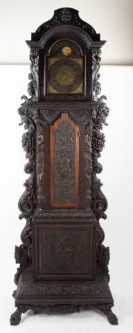 Monumental English Carved Oak Tall Case Clock (1 of 20)
