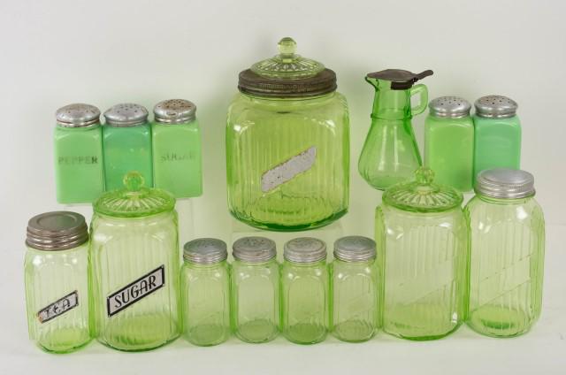 Vaseline Glass & Jadeite Kitchen Wares (1 of 9)