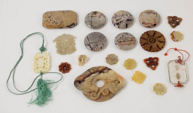 Lot of Carved Chinese Amulets, Pendants, Etc. (1 of 9)