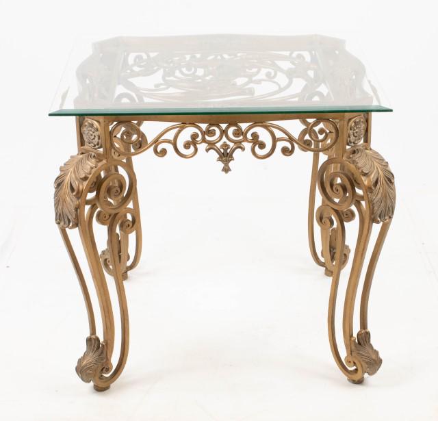 Art Nouveau Design Glass Top & Gilt Metal Table (1 of 6)