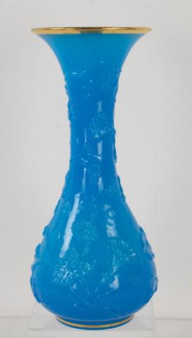 Large Mold Blown Blue Glass Vase (1 of 7)