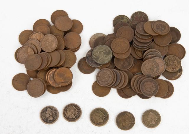 81 Indian Head, 50 Lincoln Wheat Pennies, Nickels (1 of 4)