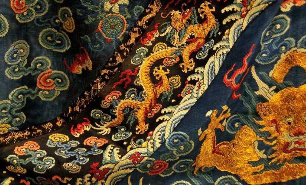 Chinese Gold Dragon Heavily Embroidered Robe - 4