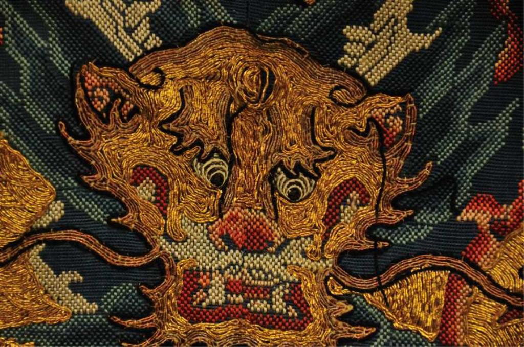Chinese Gold Dragon Heavily Embroidered Robe - 6
