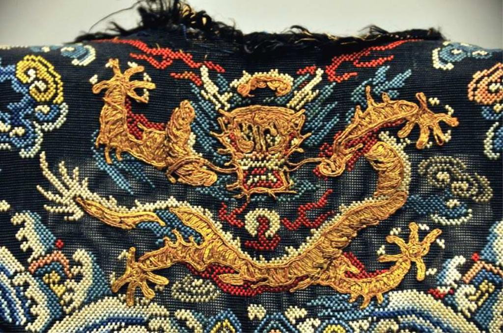 Chinese Gold Dragon Heavily Embroidered Robe - 7