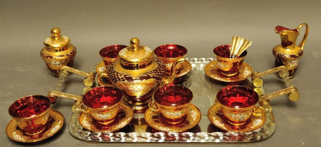 venetian glass tea set
