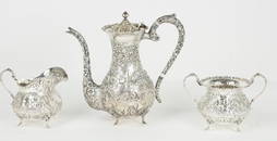 Baltimore Sterling Silver Repousse Tea Set